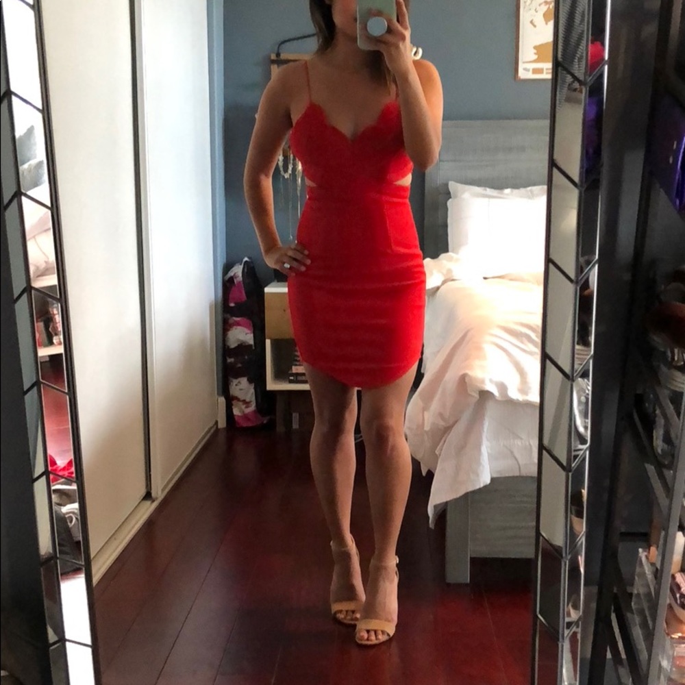 Red bodycon mini dress